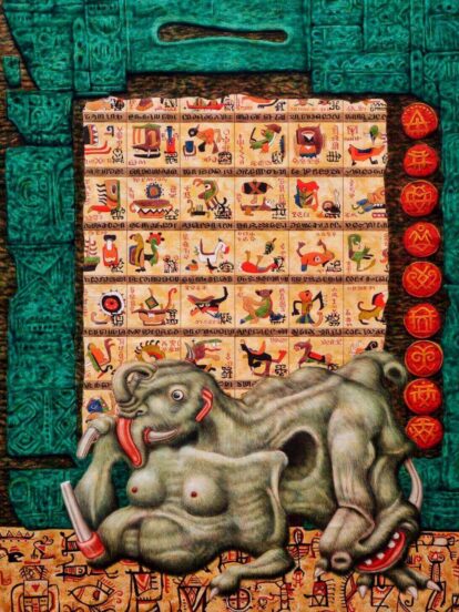 Karya “Catatan Perjalananan’, 115 cm X 150 cm, AOC, 2016 (Dok. Penulis)
